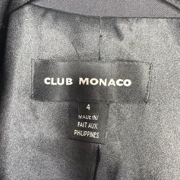 CLUB MONACO / black wool blend classic 2 button blazer jacket / 4 - Picture 6 of 9